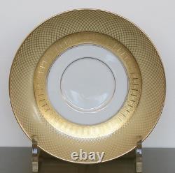 ROSENTHAL Set of 4 Footed CUPS & SAUCERS Golden Grail Encrusted Gold Germany