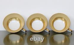 ROSENTHAL Set of 6 Footed CUPS & SAUCERS Golden Grail Encrusted Gold Germany