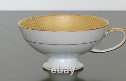 ROSENTHAL Set of 6 Footed CUPS & SAUCERS Golden Grail Encrusted Gold Germany