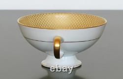 ROSENTHAL Set of 6 Footed CUPS & SAUCERS Golden Grail Encrusted Gold Germany