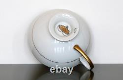 ROSENTHAL Set of 6 Footed CUPS & SAUCERS Golden Grail Encrusted Gold Germany