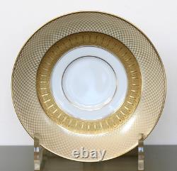 ROSENTHAL Set of 6 Footed CUPS & SAUCERS Golden Grail Encrusted Gold Germany