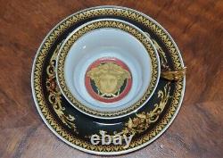 ROSENTHAL VERSACE MEDUSA 25th Anniversary RED FLAT CUP & SAUCER SET