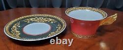 ROSENTHAL VERSACE MEDUSA 25th Anniversary RED FLAT CUP & SAUCER SET