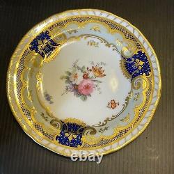 ROYAL CROWN DERBY TRIO Cup Saucer + Plate ROYAL ANTOINETTE Rose Swags GILT Trim