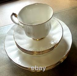 ROYAL KNIGHT Set of 6-Cups, Saucers & Dessert Plates England 22k Gold + SPARES