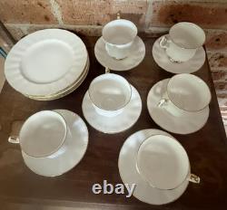 ROYAL KNIGHT Set of 6-Cups, Saucers & Dessert Plates England 22k Gold + SPARES