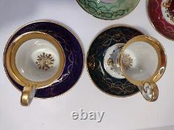 ROYAL VIENNA, GLORIA demitasse 6 cups and saucers. Full set. Courting couple. RARE