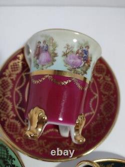 ROYAL VIENNA, GLORIA demitasse 6 cups and saucers. Full set. Courting couple. RARE