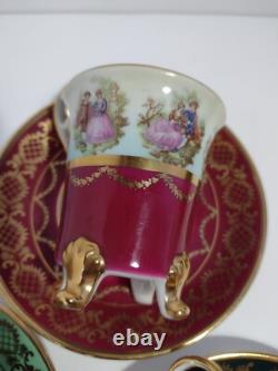 ROYAL VIENNA Style, GLORIA demitasse Espresso 6 cups and saucers. Full set. RARE