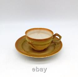 ROYAL WORCESTER Antique 1909 Aesthetic Movement Blush Ivory Bamboo Tea Cup