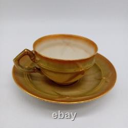 ROYAL WORCESTER Antique 1909 Aesthetic Movement Blush Ivory Bamboo Tea Cup