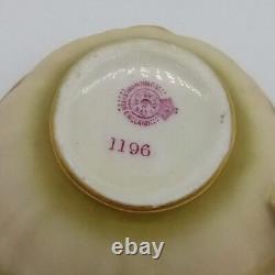 ROYAL WORCESTER Antique 1909 Aesthetic Movement Blush Ivory Bamboo Tea Cup
