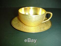 RS Germany Tillowitz Reinhold Schlegelmilch 22K Gold Tea Set Cup Saucer Antique
