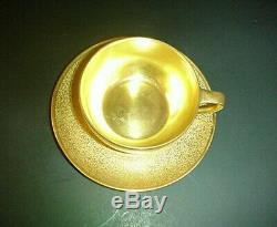 RS Germany Tillowitz Reinhold Schlegelmilch 22K Gold Tea Set Cup Saucer Antique