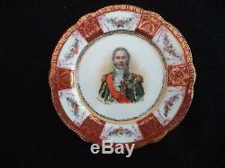 RS Prussia related tea set 4 plates cups saucers Napoleon portraits demitasse