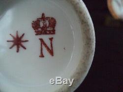 RS Prussia related tea set 4 plates cups saucers Napoleon portraits demitasse