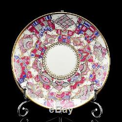 RUSSIAN Imperial Lomonosov Porcelain Set Tea Cup Saucer Pink Patterns Gold Rare