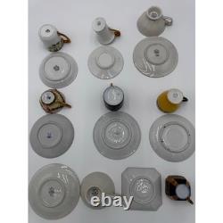 R Antique Demitasse Cup & Saucer Lot German Porcelain Gold Gilt Espresso Cup