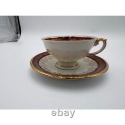 R Antique Demitasse Cup & Saucer Lot German Porcelain Gold Gilt Espresso Cup