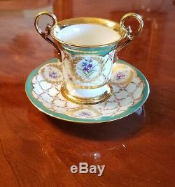 R. B. Richard Briggs Boston Bouillon China Cups Saucers Gold Floral