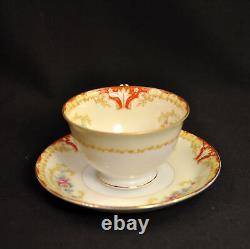 Ransom 6 Cups & Saucers Japan 1952+ Floral Cartouchs Yellow Orange Gold 6 Oz Ea