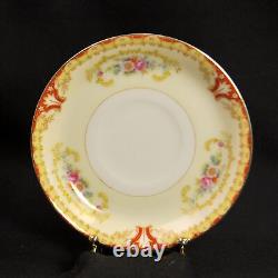 Ransom 6 Cups & Saucers Japan 1952+ Floral Cartouchs Yellow Orange Gold 6 Oz Ea