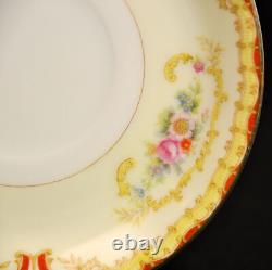 Ransom 6 Cups & Saucers Japan 1952+ Floral Cartouchs Yellow Orange Gold 6 Oz Ea