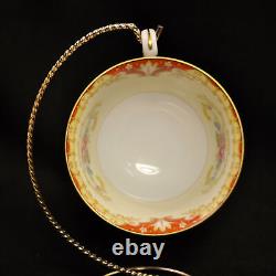 Ransom 6 Cups & Saucers Japan 1952+ Floral Cartouchs Yellow Orange Gold 6 Oz Ea