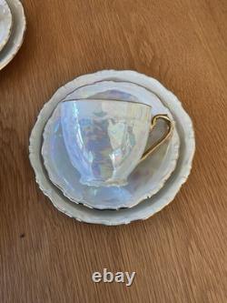 Rare 1920s Art Deco Gebruder Benedikt Czechoslovakian Pearl Lusterware 21-Piece