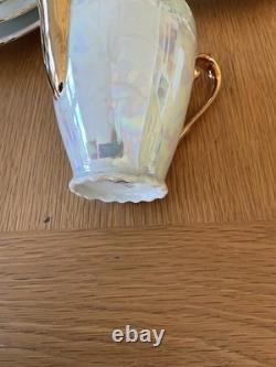 Rare 1920s Art Deco Gebruder Benedikt Czechoslovakian Pearl Lusterware 21-Piece
