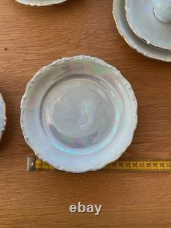 Rare 1920s Art Deco Gebruder Benedikt Czechoslovakian Pearl Lusterware 21-Piece