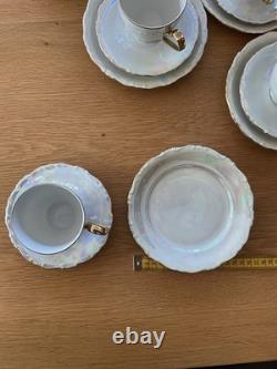 Rare 1920s Art Deco Gebruder Benedikt Czechoslovakian Pearl Lusterware 21-Piece