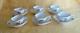 Rare 6 Sets Meissen Diamond Shape Cups & Saucers Floral Insect With Gold Gilt