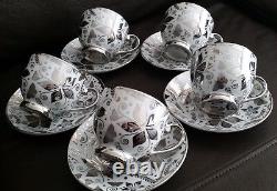 Rare & Absolutely Beautiful Vintage 24ct White Gold Gilded China Tea Set