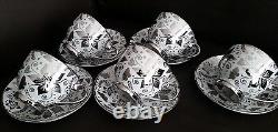Rare & Absolutely Beautiful Vintage 24ct White Gold Gilded China Tea Set