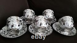 Rare & Absolutely Beautiful Vintage 24ct White Gold Gilded China Tea Set