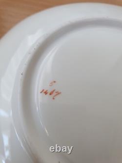 Rare Antique 6 x 1850-56 Ridgeway Neuilly cups and saucers Floral gold gilding