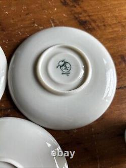 Rare Antique Belleek Lenox CAC, Set of 3 demi cups/saucers, painted portraits