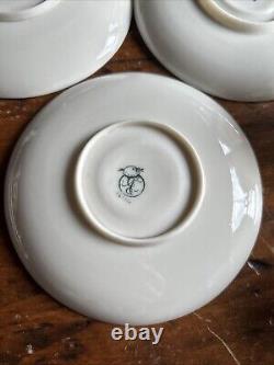 Rare Antique Belleek Lenox CAC, Set of 3 demi cups/saucers, painted portraits