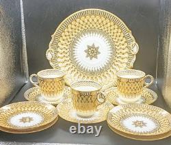 Rare Antique Chamberlain China 3× Cups, 7× Saucers & 1 × Server/ Cake Plate