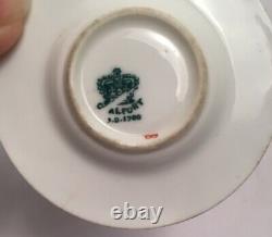 Rare Antique Coalport Miniature Cup And Saucer Hand Painted Lake Views A3779