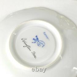 Rare Antique Helena Wolfsohn Dresden Hand Painted Raised Gold Cup Saucer Watteau