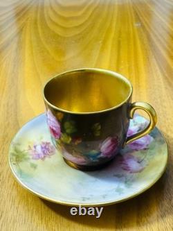 Rare Antique Royal Doulton Hand Painted Cup & Saucer Signed E. Percy