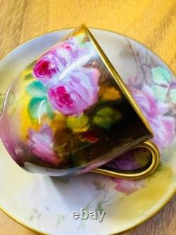 Rare Antique Royal Doulton Hand Painted Cup & Saucer Signed E. Percy