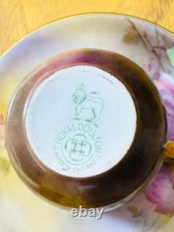 Rare Antique Royal Doulton Hand Painted Cup & Saucer Signed E. Percy