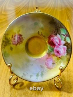Rare Antique Royal Doulton Hand Painted Cup & Saucer Signed E. Percy