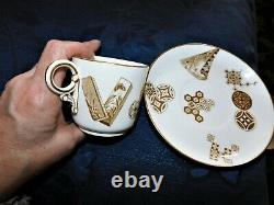 Rare Antique Royal Worcester Gilded Cup & Saucer Aesthetic Design 1876 / 78