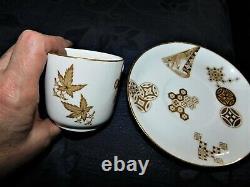Rare Antique Royal Worcester Gilded Cup & Saucer Aesthetic Design 1876 / 78