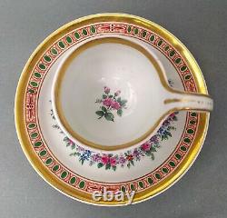 Rare Antique hand painted Meissen porcelain Cup & Saucer 1st wahl around 1830